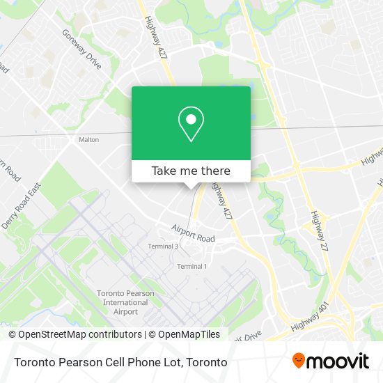 Toronto Pearson Cell Phone Lot plan