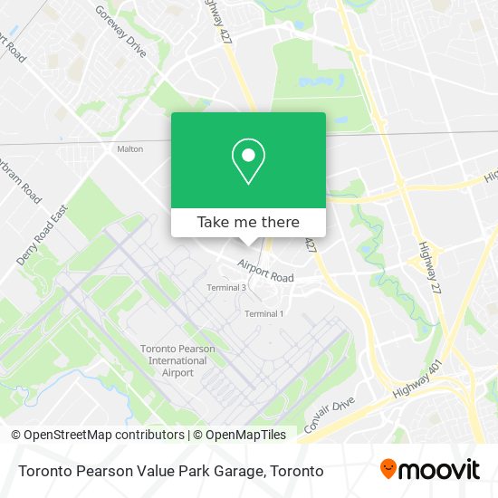 Toronto Pearson Value Park Garage map