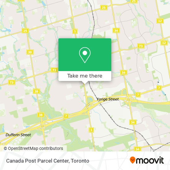 Canada Post Parcel Center map