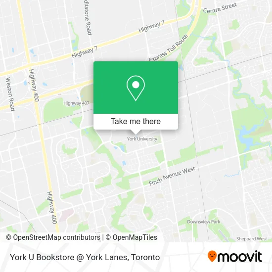 York U Bookstore @ York Lanes plan