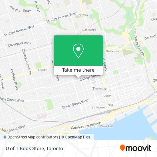 U of T Book Store map