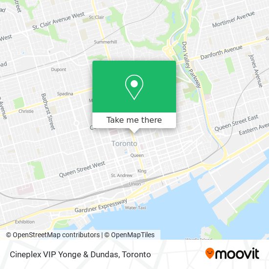Cineplex VIP Yonge & Dundas map