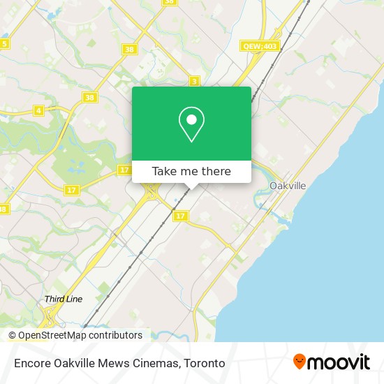 Encore Oakville Mews Cinemas map