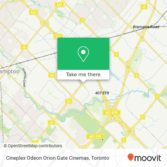 Cineplex Odeon Orion Gate Cinemas map