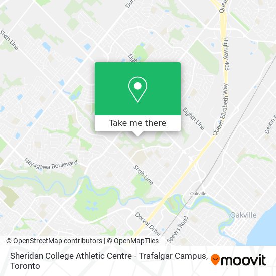 Sheridan College Athletic Centre - Trafalgar Campus map