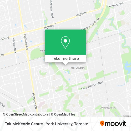 Tait McKenzie Centre - York University map