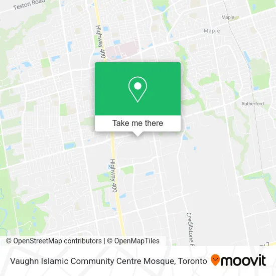 Vaughn Islamic Community Centre Mosque map