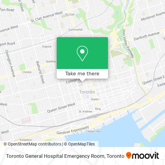Toronto General Hospital Emergency Room map