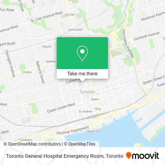 Toronto General Hospital Emergency Room map