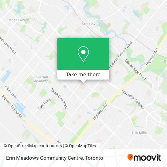 Erin Meadows Community Centre map
