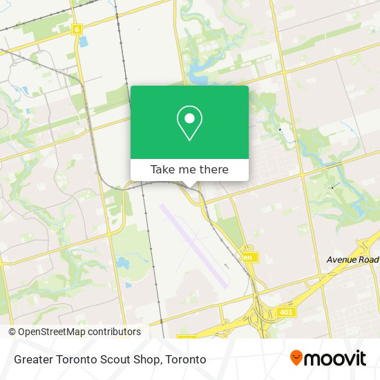 Greater Toronto Scout Shop map