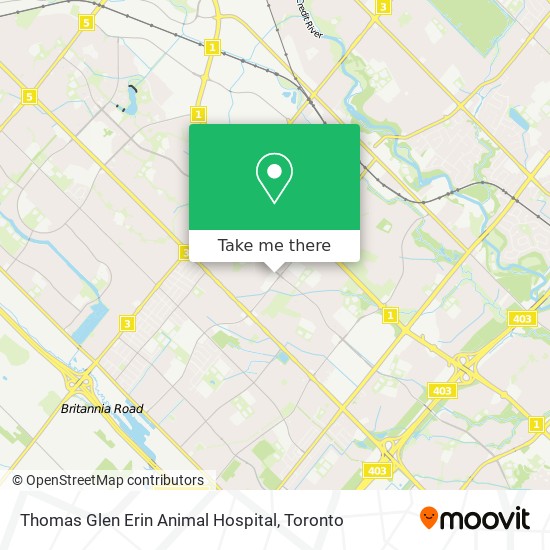 Thomas Glen Erin Animal Hospital map
