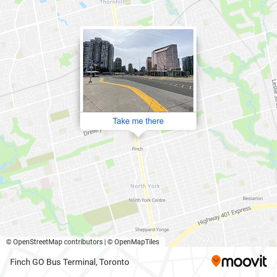 Finch GO Bus Terminal map