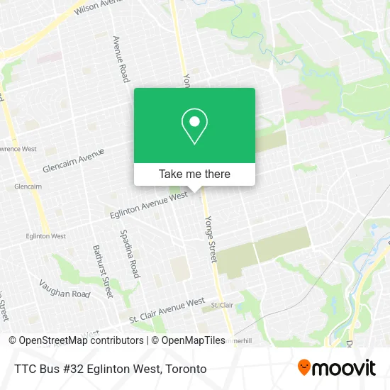 TTC Bus #32 Eglinton West map