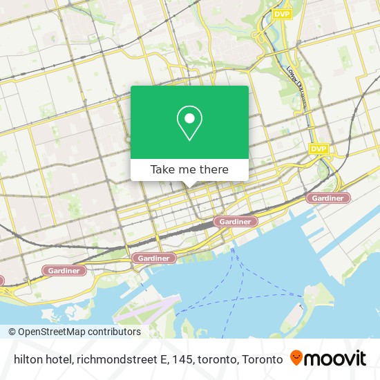 hilton hotel, richmondstreet E, 145, toronto map