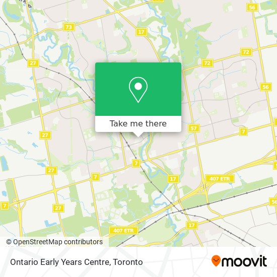 Ontario Early Years Centre map
