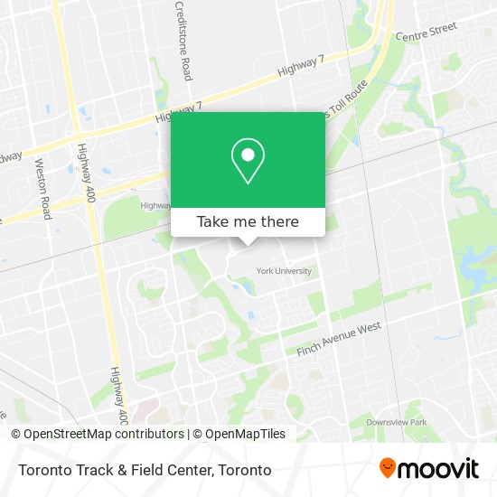 Toronto Track & Field Center map