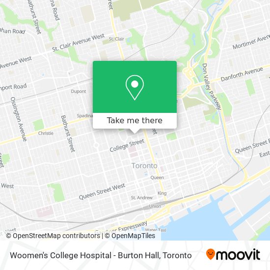 Woomen's College Hospital - Burton Hall map