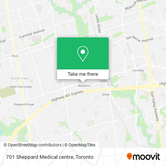 701 Sheppard Medical centre map