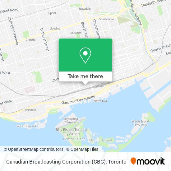 Canadian Broadcasting Corporation (CBC) map