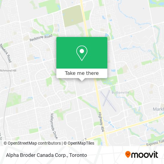 Alpha Broder Canada Corp. map