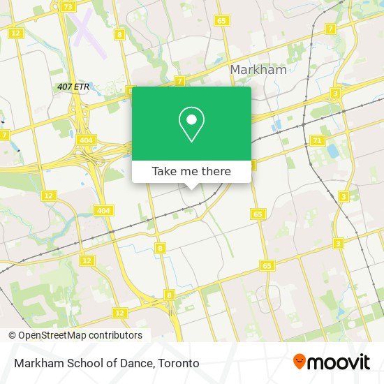 Markham School of Dance map