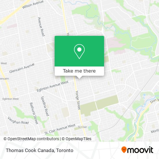Thomas Cook Canada map