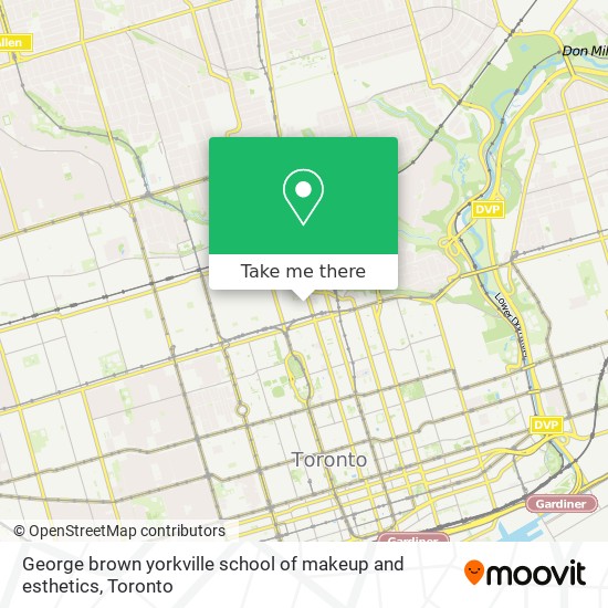 George brown yorkville school of makeup and esthetics map