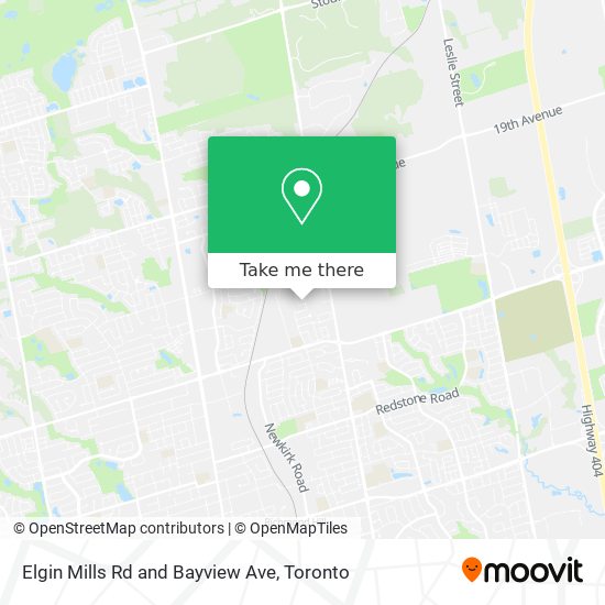 Elgin Mills Rd and Bayview Ave map
