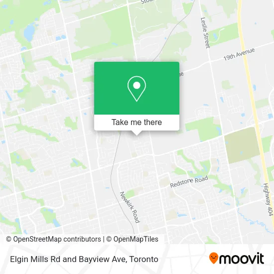 Elgin Mills Rd and Bayview Ave map
