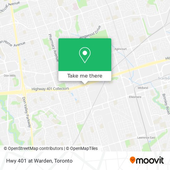 Hwy 401 at Warden map