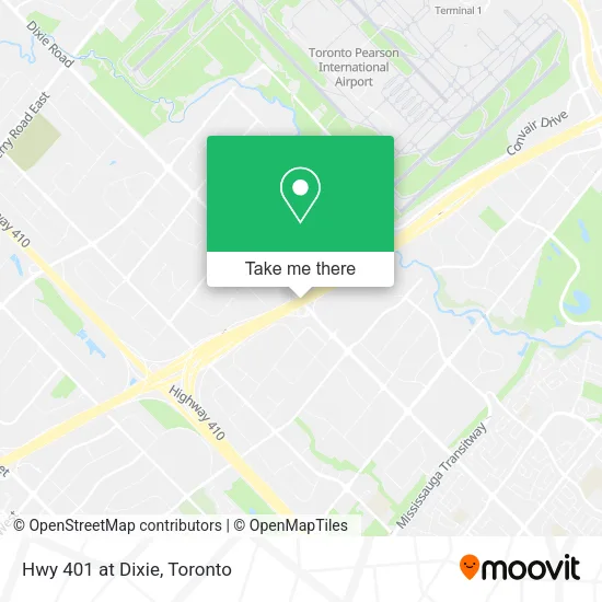 Hwy 401 at Dixie map