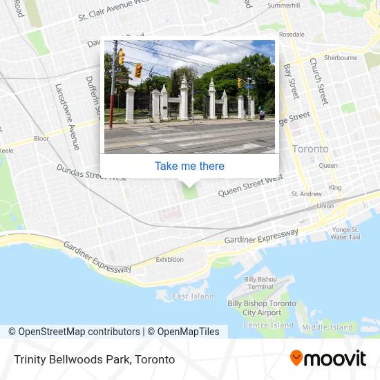Trinity Bellwoods Park map