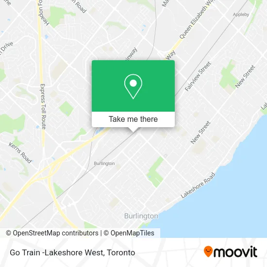Go Train -Lakeshore West map