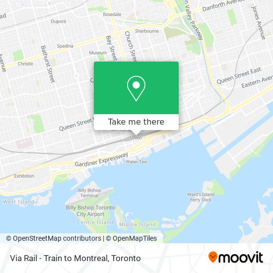 Via Rail - Train to Montreal map