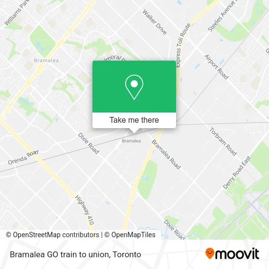 Bramalea GO train to union map