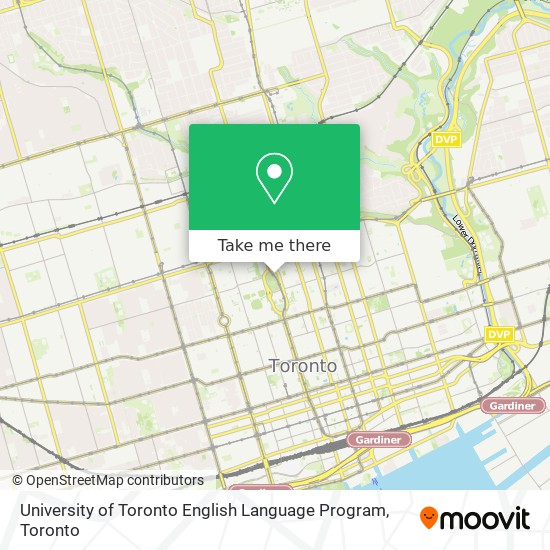 University of Toronto English Language Program map