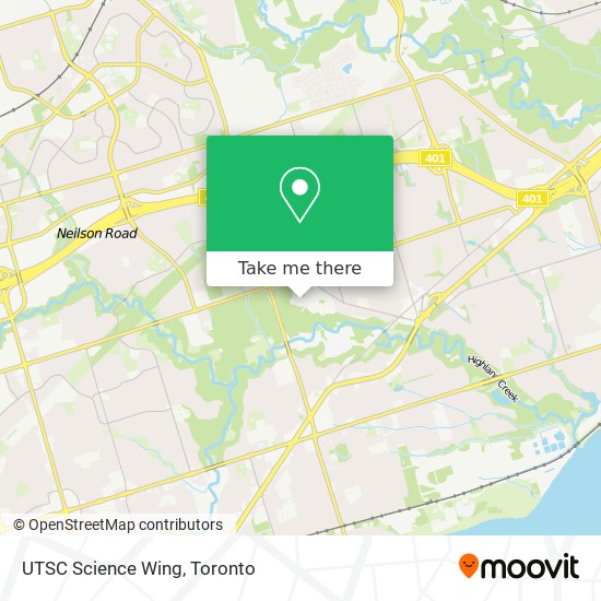 UTSC Science Wing map