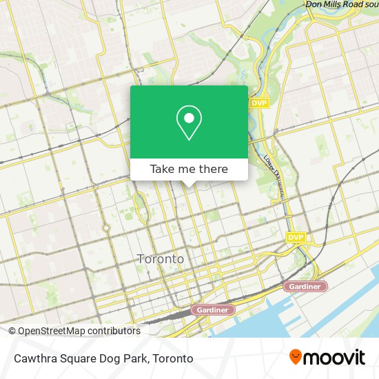 Cawthra Square Dog Park map