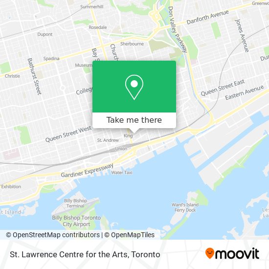 St. Lawrence Centre for the Arts map