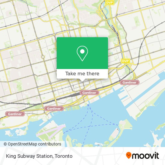 King Subway Station map