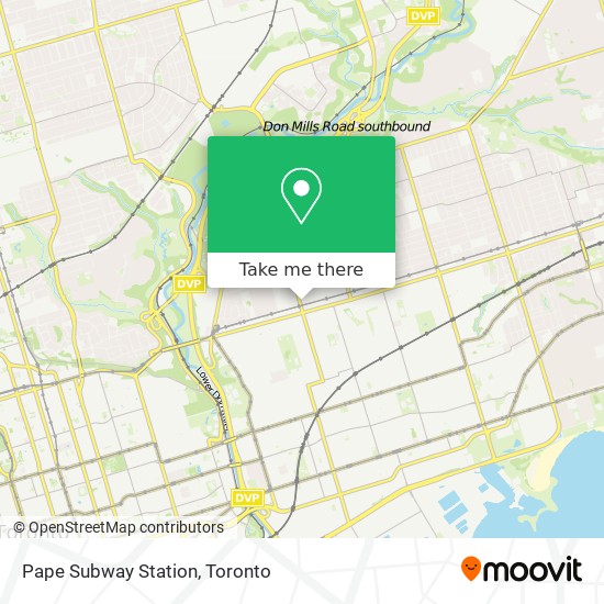 Pape Subway Station map