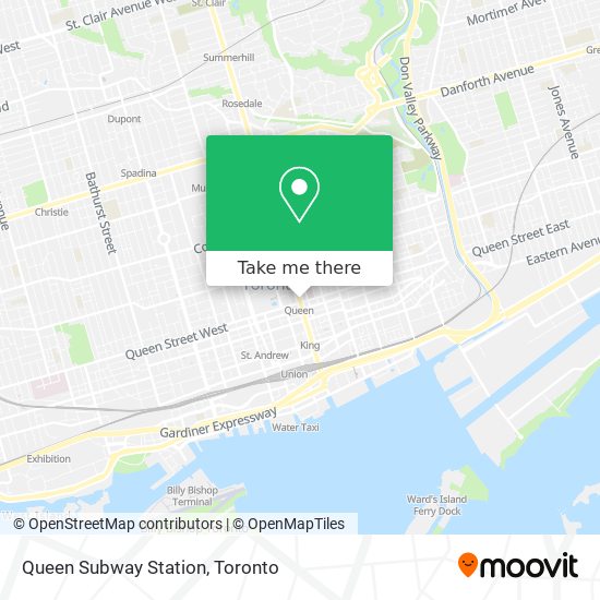 Queen Subway Station map