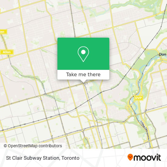 St Clair Subway Station map