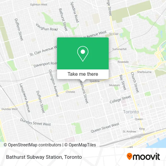 Bathurst Subway Station map
