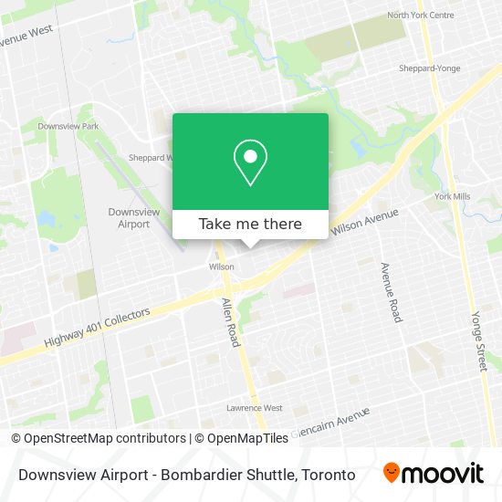 Downsview Airport - Bombardier Shuttle map