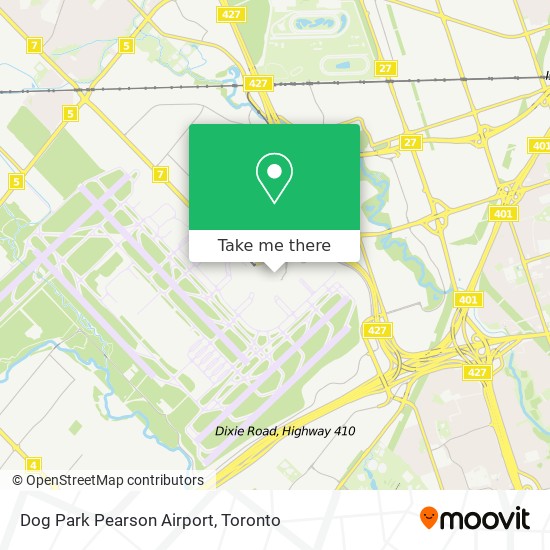 Dog Park Pearson Airport map