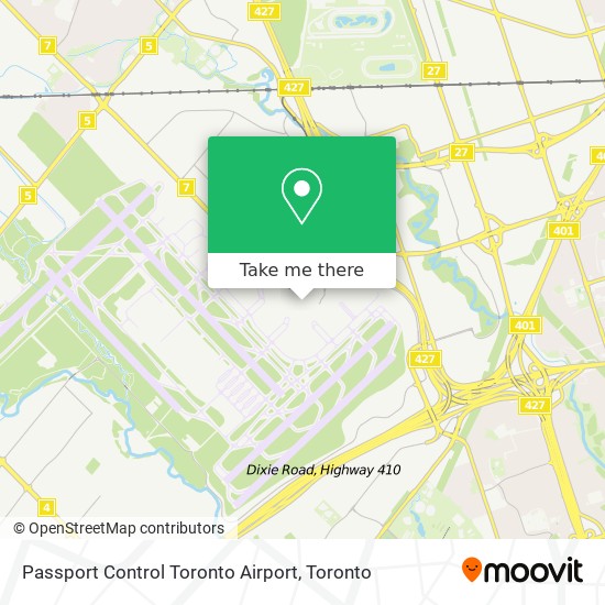 Passport Control Toronto Airport map