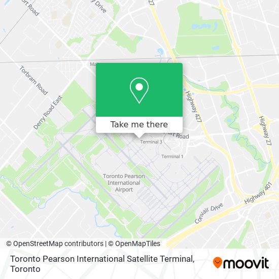 Toronto Pearson International Satellite Terminal map