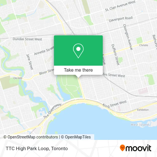 TTC High Park Loop map